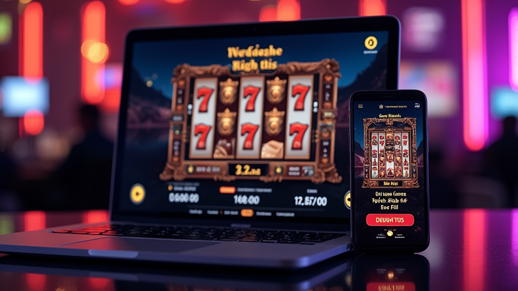 Deutschsprachige Demo-Oberfläche eines Slots auf Laptop und Smartphone